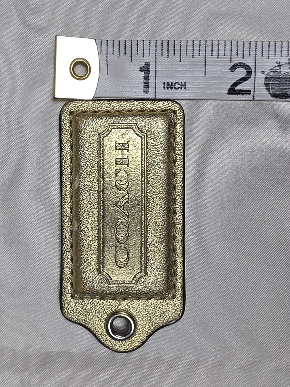 Authentic Coach Leather Hangtag Replacement Purse Charm Fob - Gold (Tag Only)